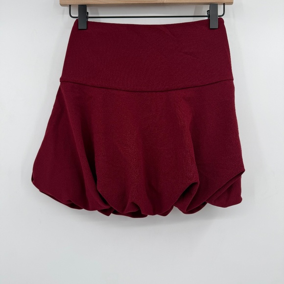 Lulus Skirt Women XS NEW Red Mini Parachute Puff Stretch High Waist Side Zipper - Picture 1 of 10